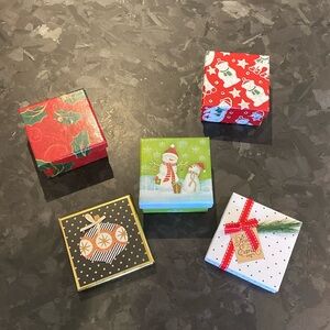 Various sized Xmas gift boxes